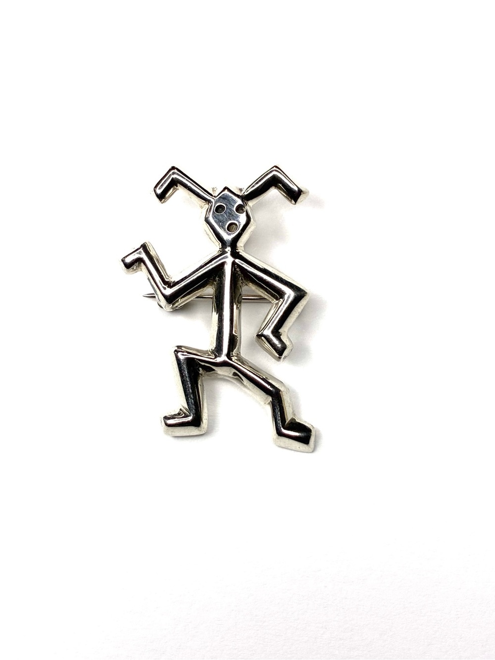 Vintage Navajo Sterling Silver Yei Dancer Brooch & Pendant